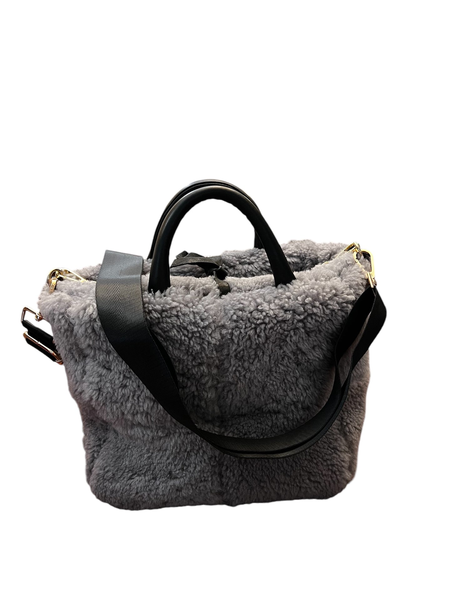 My Italian Happy Bag. Faux Shearling Gray